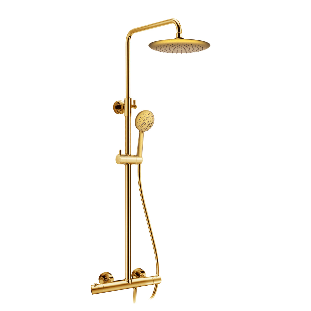 ANZZI SH-AZ101BG Heavy Rainfall Stainless Steel Shower Bar with Hand Sprayer in Brushed Gold