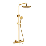 ANZZI SH-AZ101BG Heavy Rainfall Stainless Steel Shower Bar with Hand Sprayer in Brushed Gold