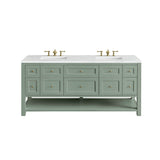 Breckenridge 72" Double Vanity, Smokey Celadon w/ 3 CM Ethereal Noctis Top