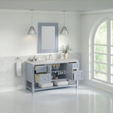Breckenridge 60" Single Vanity, Serenity Blue, w/ 3 CM Eternal Jasmine Pearl Silestone Top w/ FreePower Wireless Charger