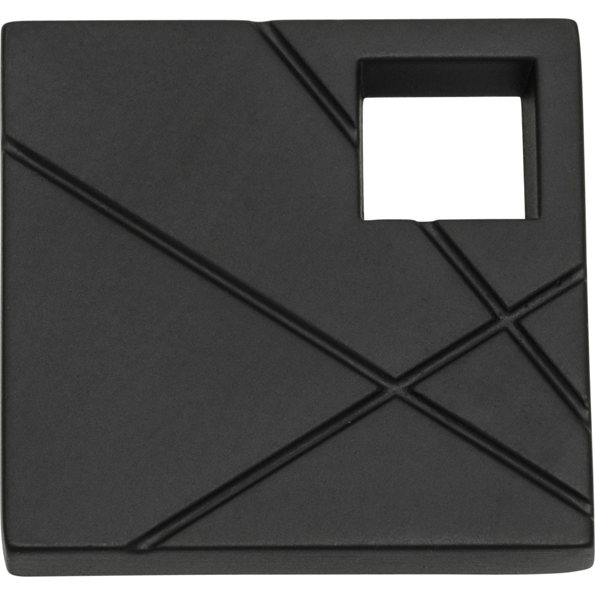 Atlas Homewares Modernist Right Square Knob 1 1/2 Inch Matte Black