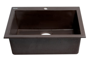 ALFI brand AB2420DI-C Chocolate 24" Drop-In Single Bowl Granite Composite Kitchen Sink