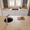 Black Matte Round 18" x 18" Undermount / Drop In Fireclay Prep Sink