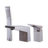 ALFI brand AB2464-BN Brushed Nickel Deck Mounted 3 Hole Tub Filler & Shower Head