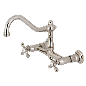 Kingston Brass KS3246AX Vintage Wall Mount Bathroom Faucet, Polished Nickel