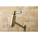 Kingston Brass KS8103DL Concord Wall Mount Pot Filler Kitchen Faucet, Antique Brass