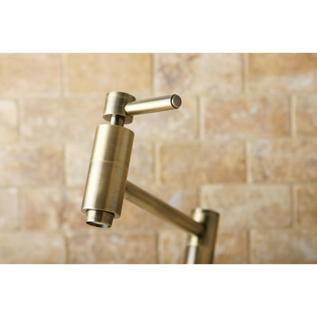 Kingston Brass KS8103DL Concord Wall Mount Pot Filler Kitchen Faucet, Antique Brass