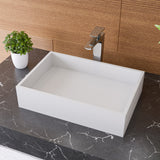 20" x 14" White Matte Solid Surface Resin Sink