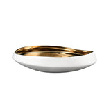Elk H0017-9746 Greer Bowl - Low White and Gold Glazed