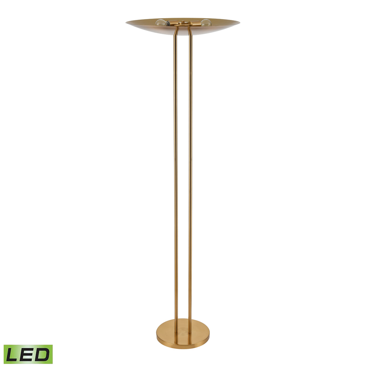 Elk H0019-11543-LED Marston 72'' High 2-Light Floor Lamp - Aged Brass - Includes LED Bulb