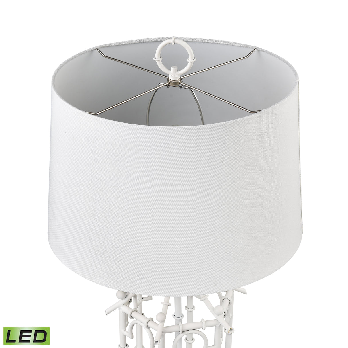 Elk H0019-11553-LED Bamboo Birdcage 32.25'' High 1-Light Table Lamp - White - Includes LED Bulb