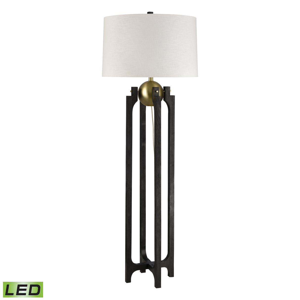 Elk H0019-11561-LED Robard 62'' High 1-Light Floor Lamp - Shou Sugi Ban - Includes LED Bulb