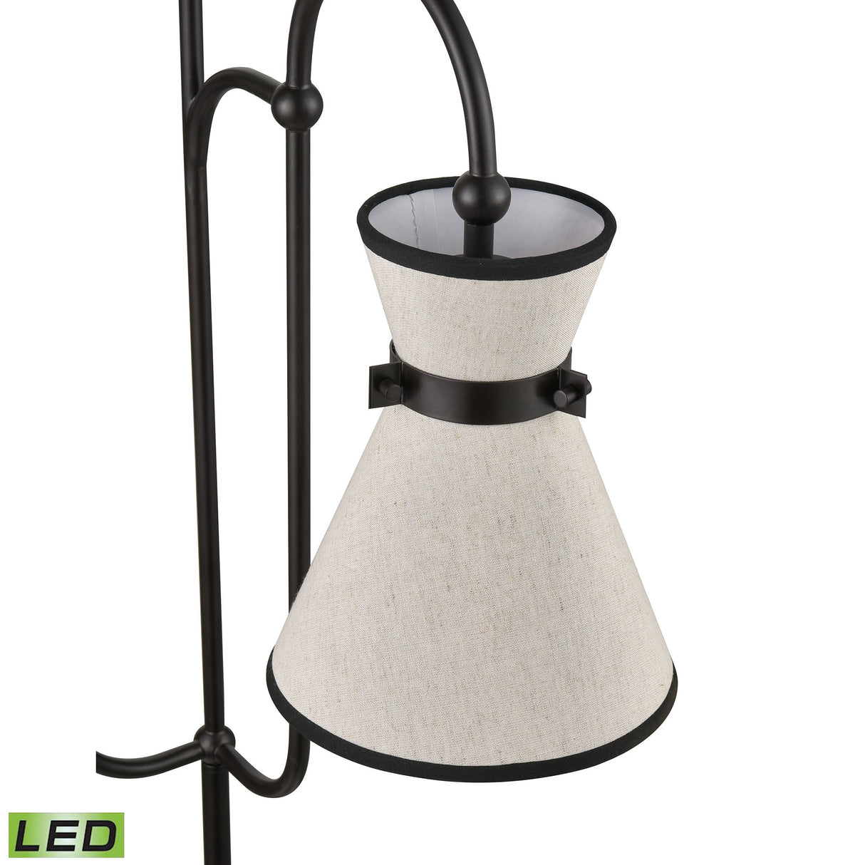 Elk H0019-7984-LED Emsworth 63'' High 2-Light Floor Lamp - Matte Black - Includes LED Bulbs