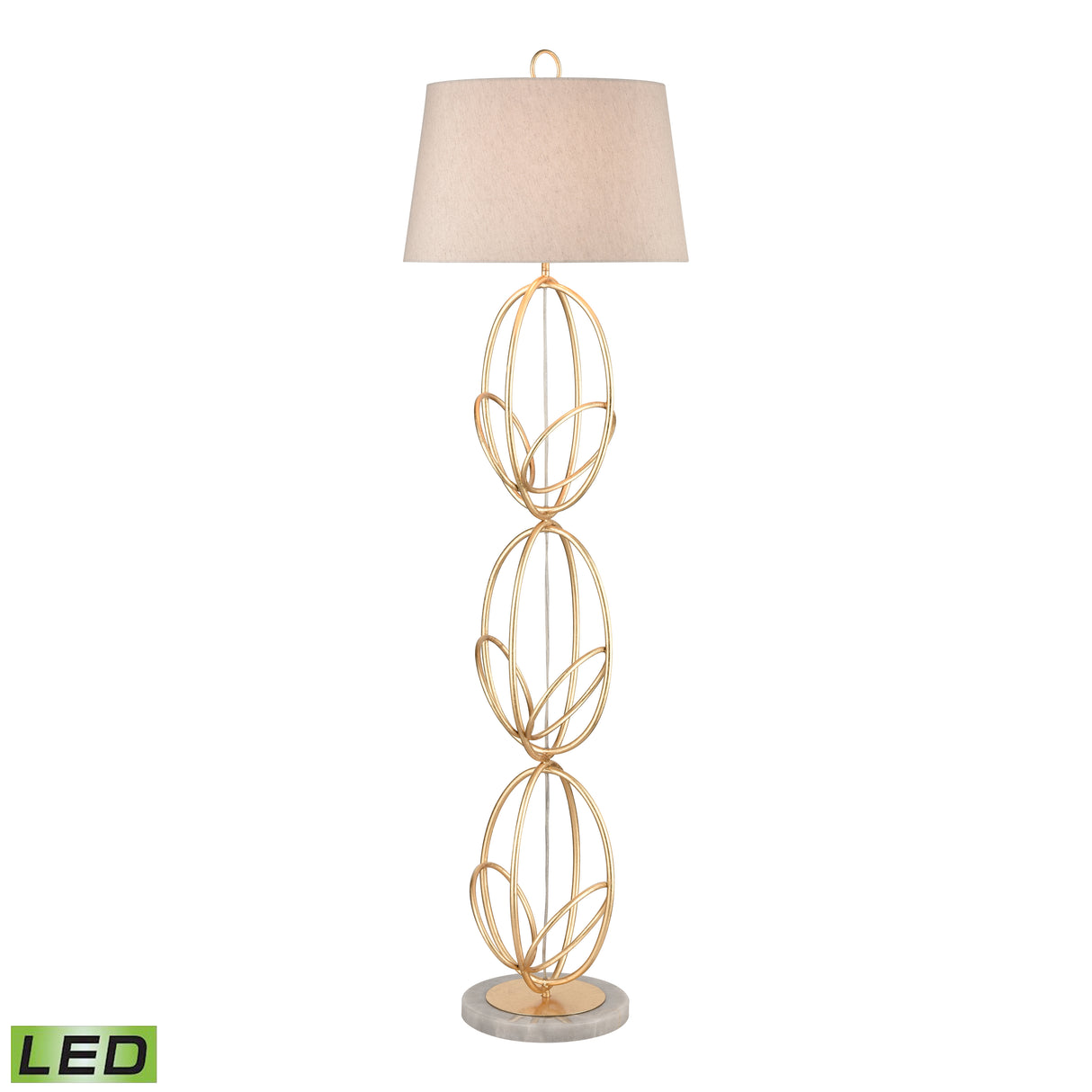 Elk H0019-7988-LED Morely 63'' High 1-Light Floor Lamp - Gold Leaf - Includes LED Bulb