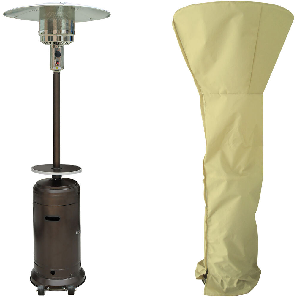 Hanover H001BR-CV Steel Umbrella patio heater, 7" tall, propane, 48,000 BTU with Cover