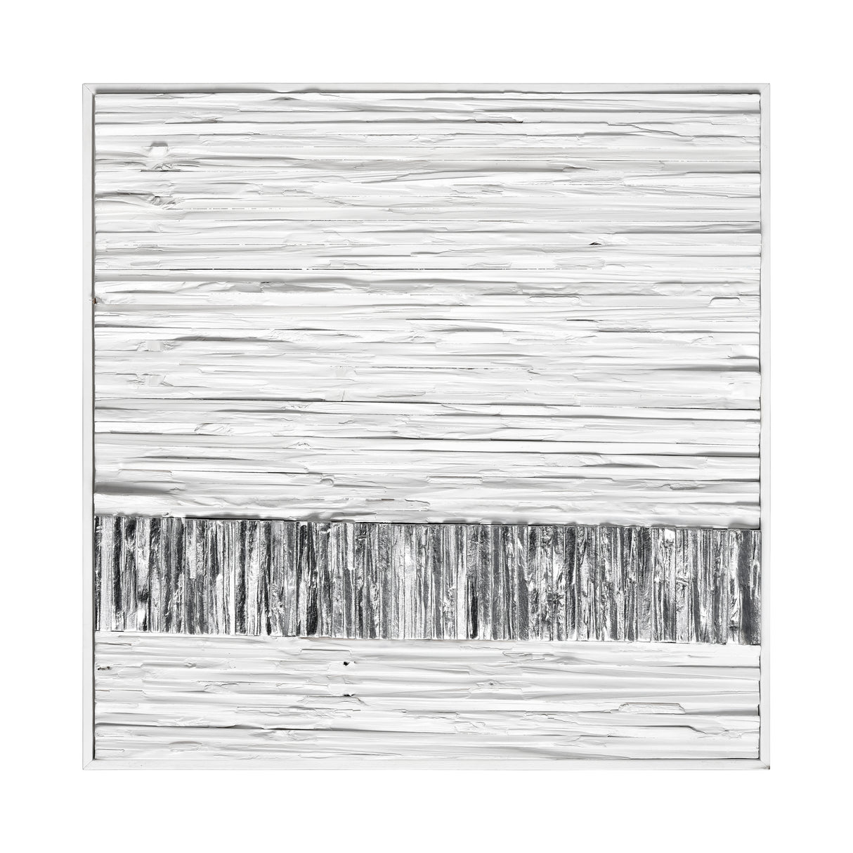 Elk H0036-9737 Stripe Wood Dimensional Wall Art - White