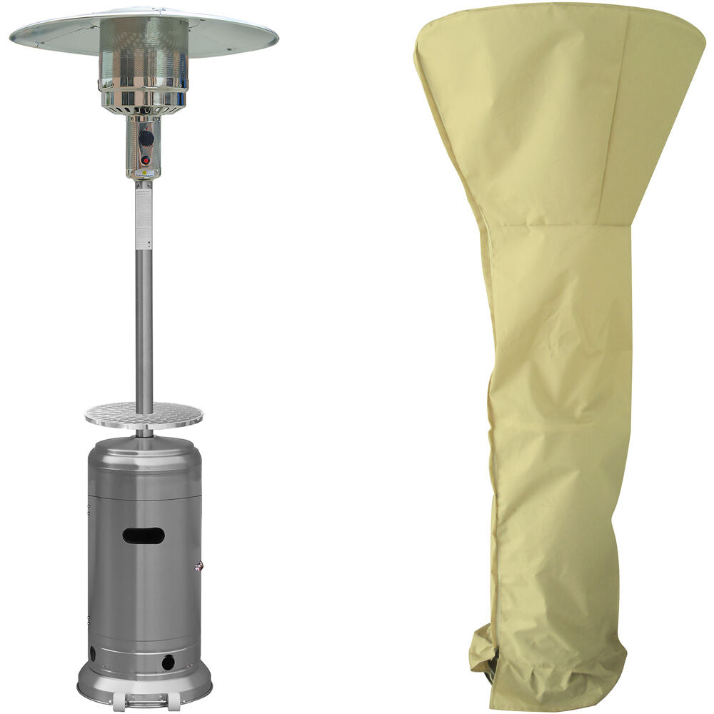 Hanover H003SS-CV Steel Umbrella patio heater, 7" tall, propane, 48,000 BTU with Cover