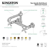Kingston Brass KS7247AX 8-Inch Center Wall Mount Bathroom Faucet, Brushed Brass