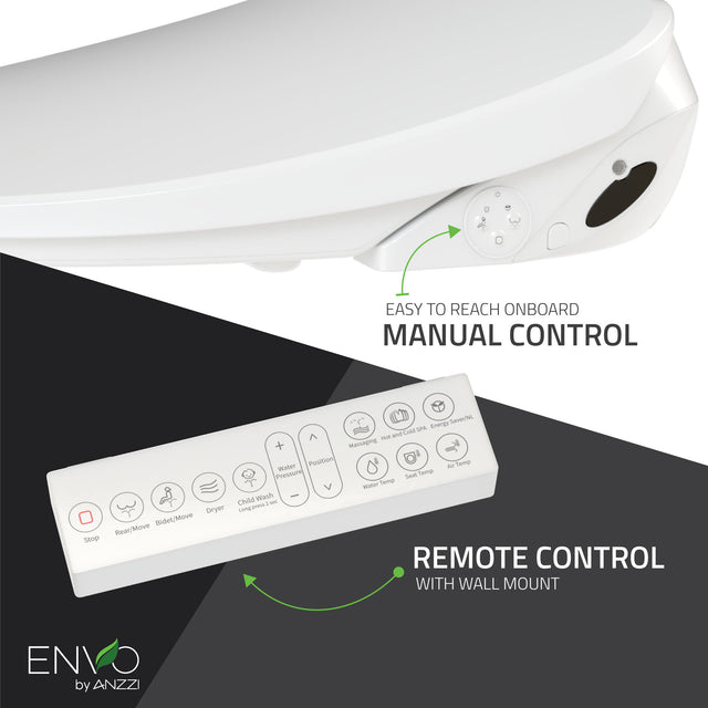 ANZZI TL-AZEB105BR Lunar Elongated Smart Electric Bidet Toilet Seat with Remote Control, Heated Seat, Air Purifier, and Deodorizer