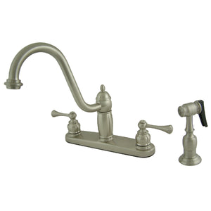Kingston Brass KB1118BLBS Heritage Centerset Kitchen Faucet, Brushed Nickel