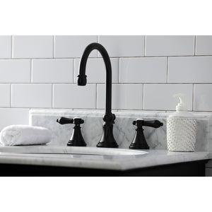 Kingston Brass KS2980BAL Heirloom Widespread Bathroom Faucet with Brass Pop-Up, Matte Black