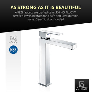 ANZZI L-AZ096 Enti Series Single Hole Single-Handle Vessel Bathroom Faucet in Polished Chrome
