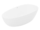 ANZZI BS-S06 Makot 5.6 ft. Man-Made Stone Center Drain Freestanding Bathtub in Matte White