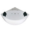 EAGO AM200  5' Rounded Modern Double Seat Corner Whirlpool Bath Tub with Fixtures