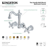 Kingston Brass KS1223AX Heritage Wall Mount Bathroom Faucet, Antique Brass