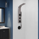 ANZZI SP-AZ078GM Aura 2-Jetted Shower Panel with Heavy Rain Shower & Spray Wand in Grey Marble
