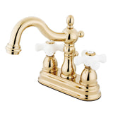 Kingston Brass KB1602PX Heritage 4 in. Centerset Bathroom Faucet, Polished Brass