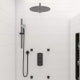 Black Matte Round Sliding Rail Hand Shower Set
