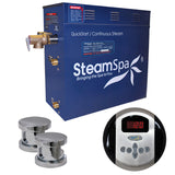 SteamSpa Oasis 12 KW QuickStart Acu-Steam Bath Generator Package in Polished Chrome OA1200CH