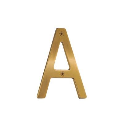 Smedbo Villa House Letter A in Brushed Brass