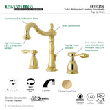 Kingston Brass KB1972TAL Tudor Widespread Bathroom Faucet with Brass Pop-Up, Polished Brass