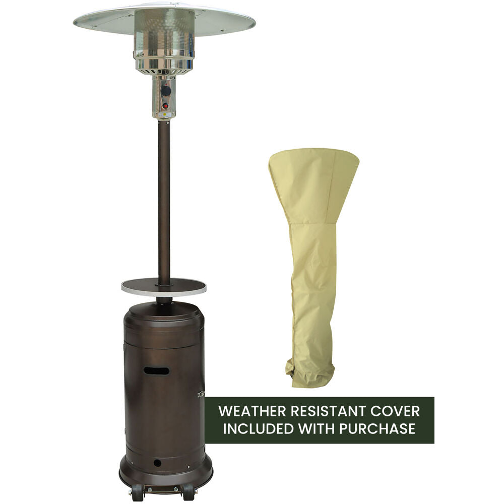 Hanover HAN001BR-CV Steel Umbrella patio heater, 7" tall, propane, 48,000 BTU with Cover