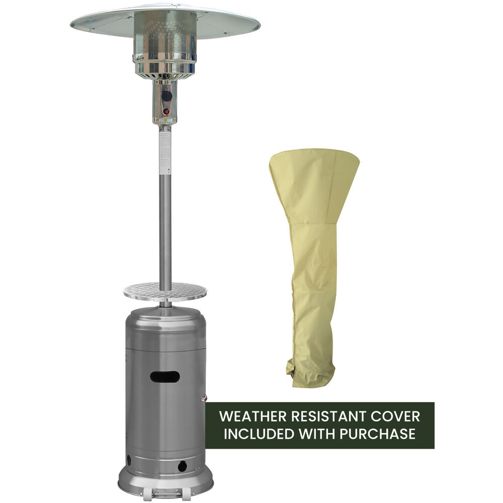 Hanover HAN003SS-CV Steel Umbrella patio heater, 7" tall, propane, 48,000 BTU with Cover