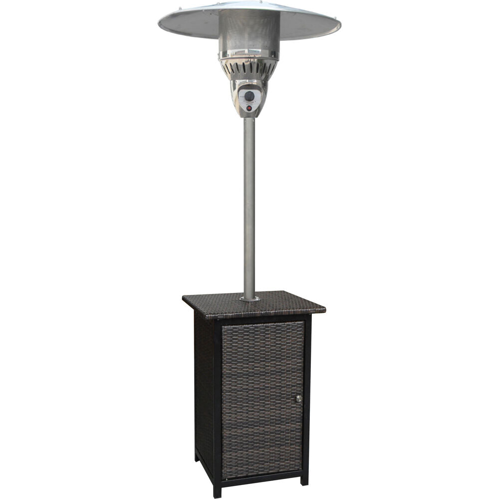 Hanover HAN020BRWCK Square Wicker Patio Heater, 7' tall, Propane, 48,000 BTU