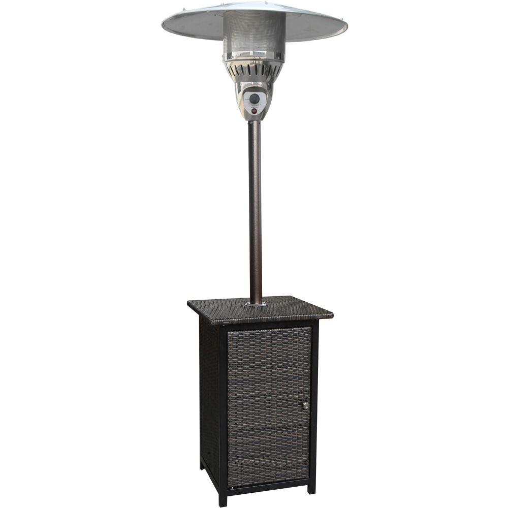 Hanover HAN021BRWCK Square Wicker Patio Heater, 7' tall, Propane, 48,000 BTU