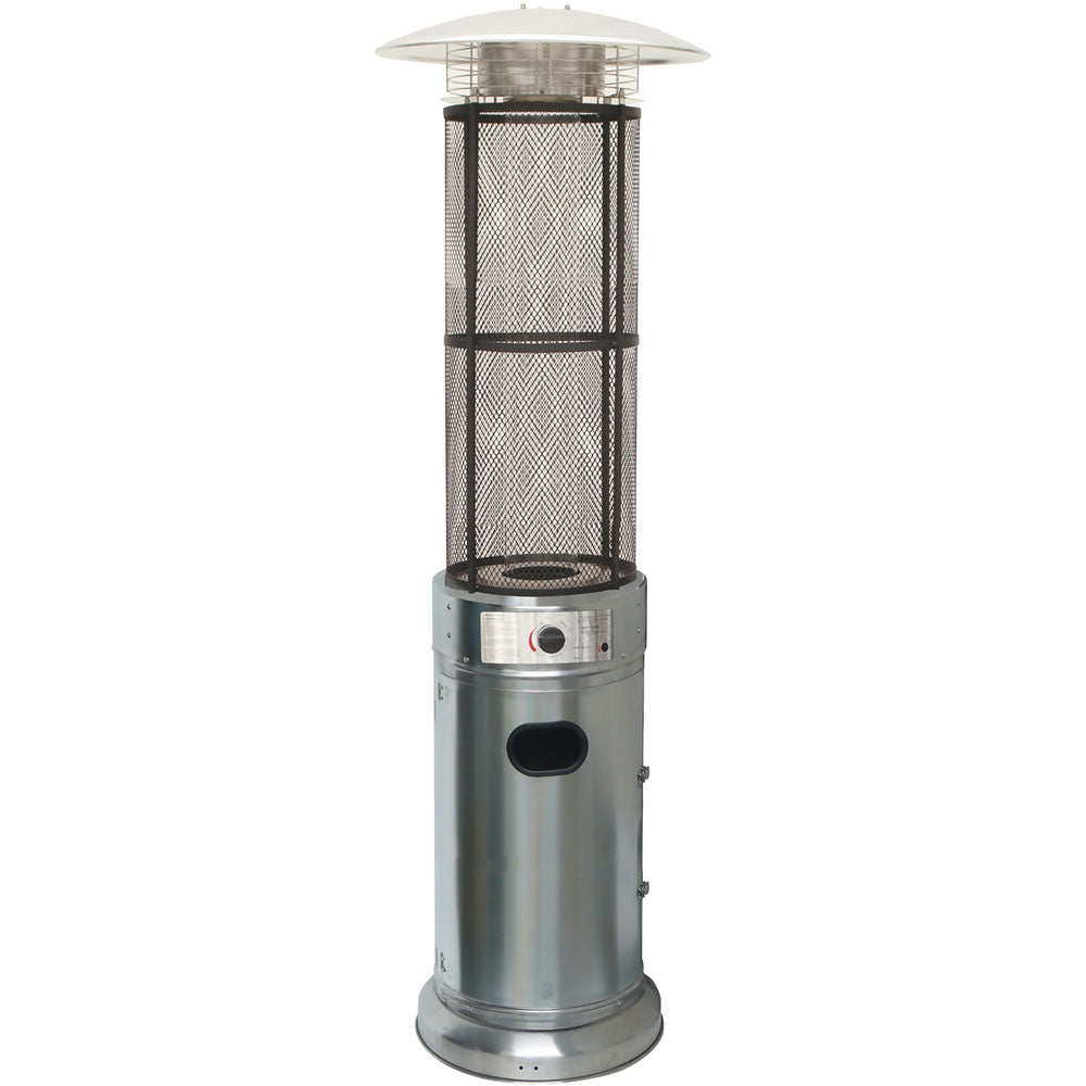 Hanover HAN030SSCL Cylinder Flame Glass Patio Heater, 6', Propane, 34,000 BTU