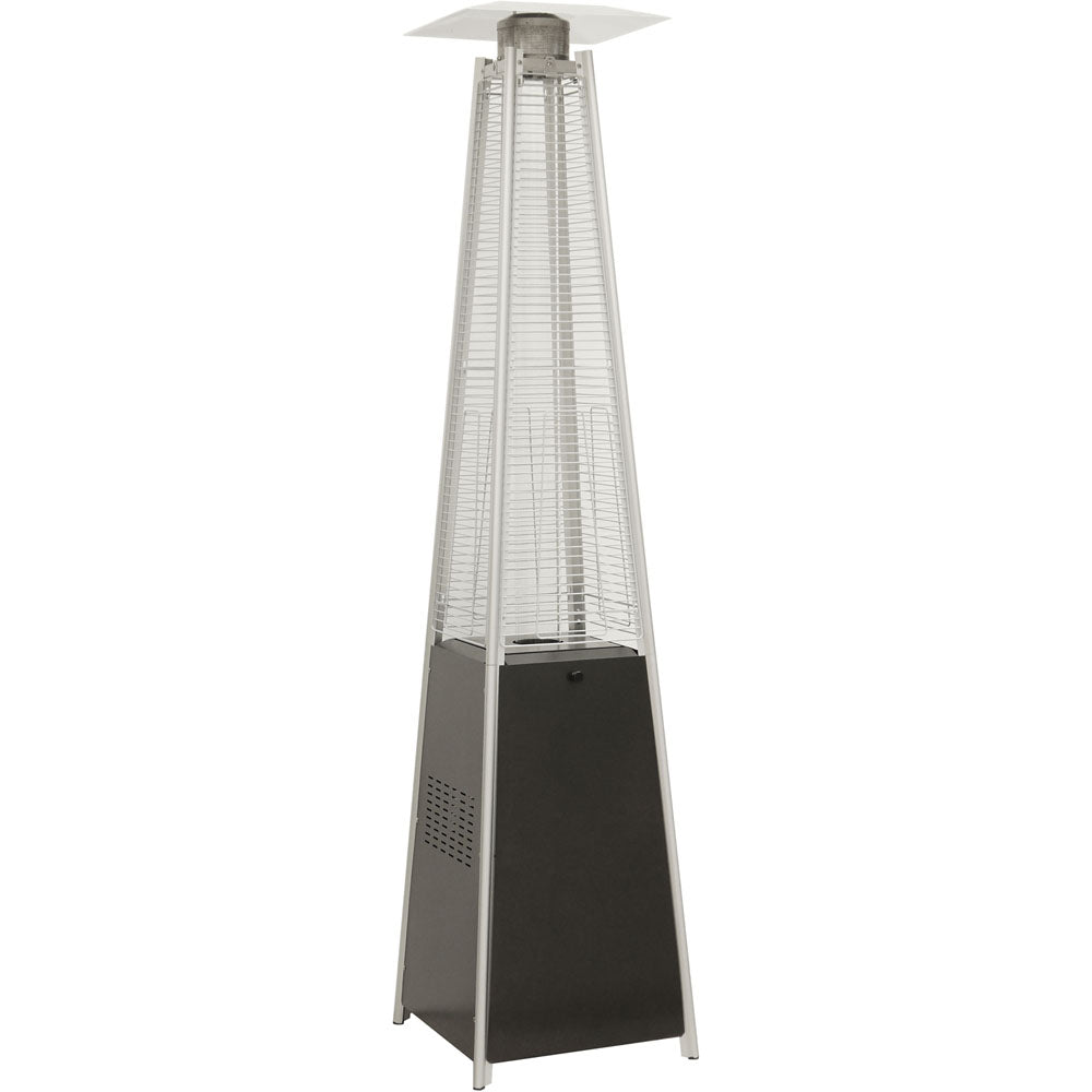 Hanover HAN101BLK Pyramid Patio Heater, 7' Tall, Propane Flame Glass, 42,000 BTU