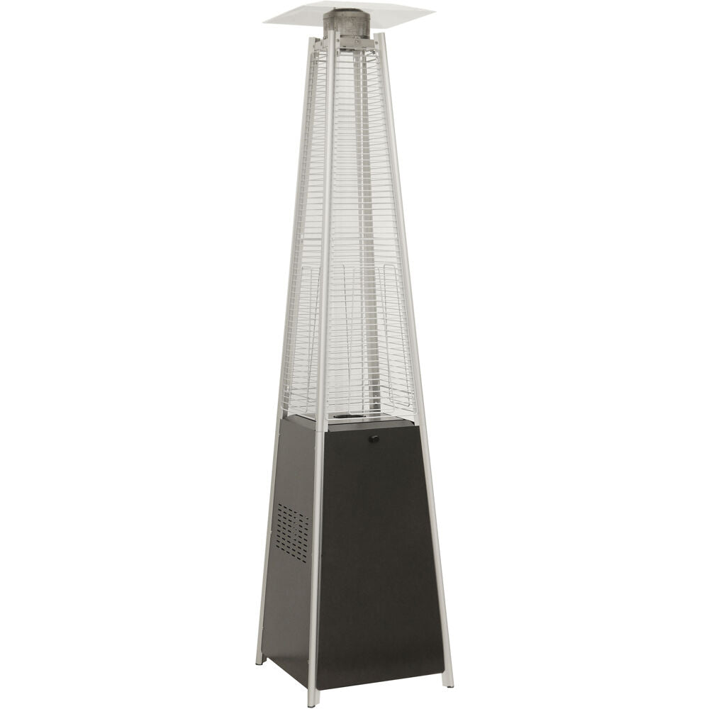 Hanover HAN101BLKL Pyramid Flame Glass patio heater, 7' tall, propane, 42,000 BTU with Cover