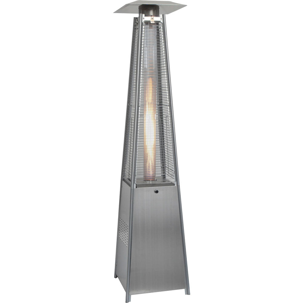 Hanover HAN102SS Pyramid Patio Heater, 7' Tall, Propane Flame Glass, 42,000 BTU