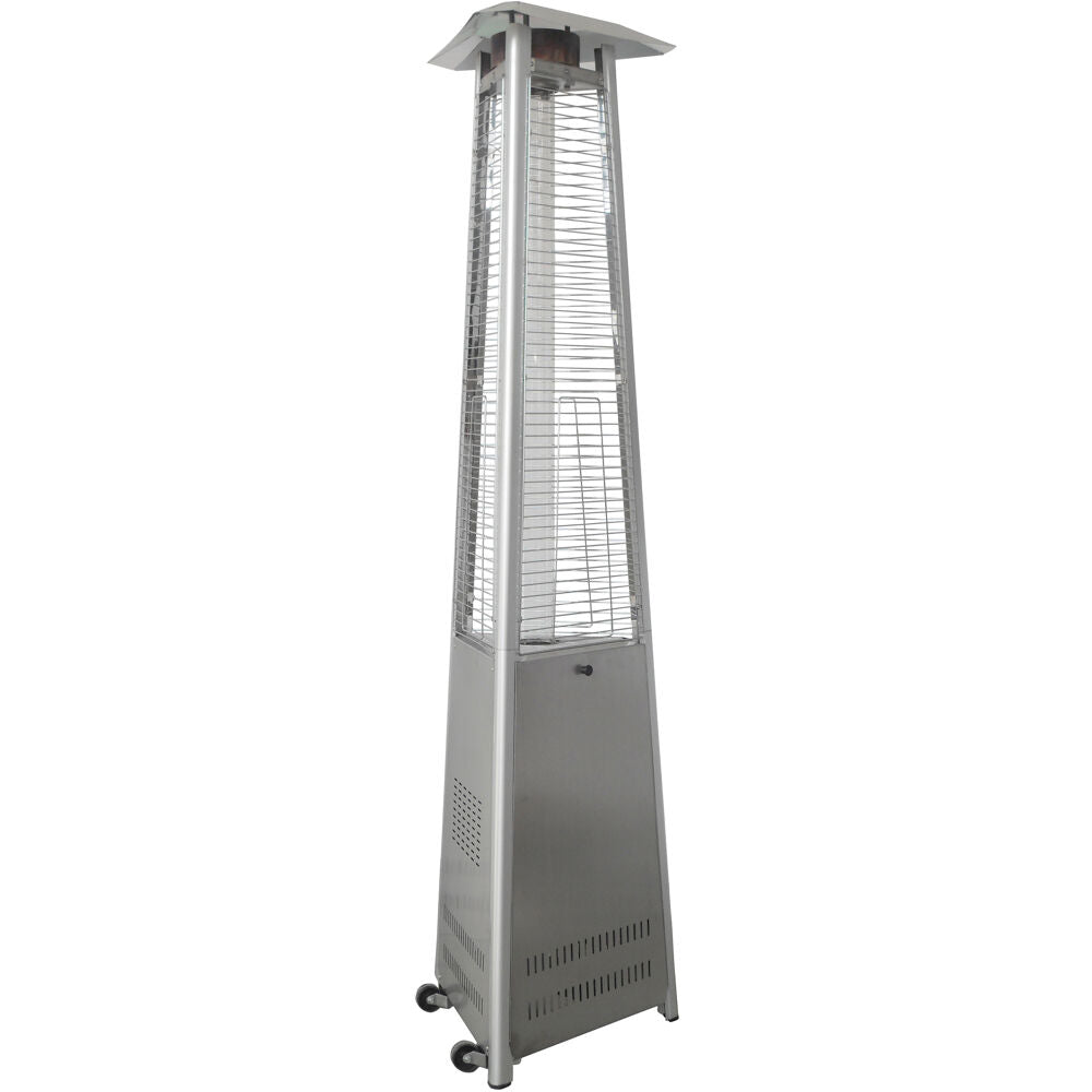 Hanover HAN104SS Triangle Patio Heater, 7.5' Tall, Propane Flame Glass, 42,000 BTU