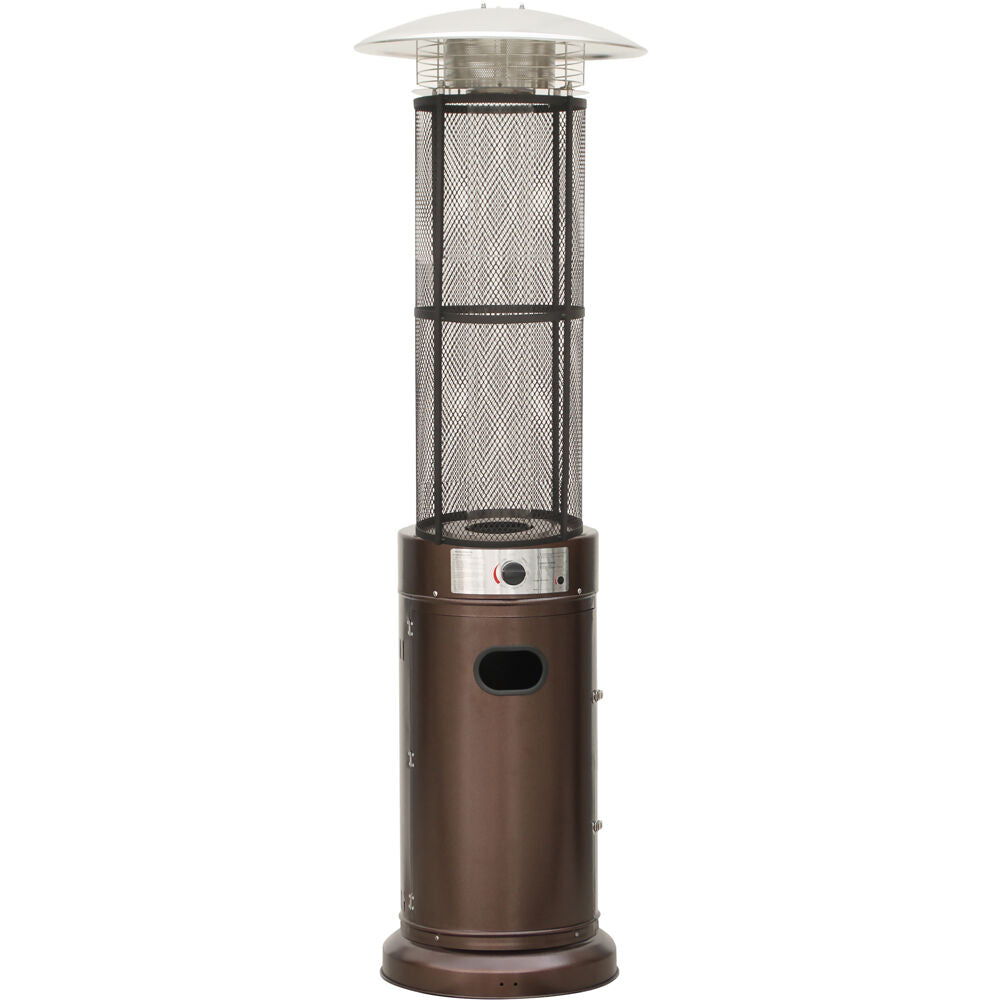 Hanover HANHT031BRCL Cylinder Flame Glass Patio Heater, 6', Propane, 34,000 BTU