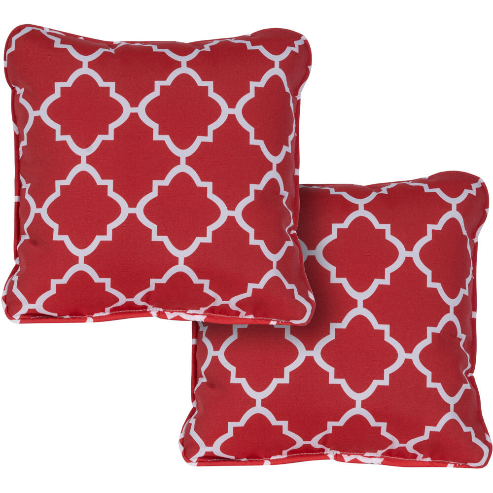 Hanover HANTPLATT-RED-2 Hanover Toss Pillow Lattice Pattern Set of 2
