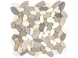 Anatolia Tile Zen Harmony Warm Blend Flat Matte Pebble Mosaics. 1 Sheet = 1 Sq. Ft. 5001-0220-0 (76-465) Harmony Warm Blend Flat Pebble - premium natural stone mosaic tile from Anatolia Tile, available at PoshHaus showroom in Keene, NH