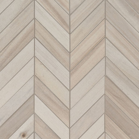 Havenwood Dove Chevron  12"x15"  Matte Porcelain Mesh-Mounted Mosaic Tile room shot living room view