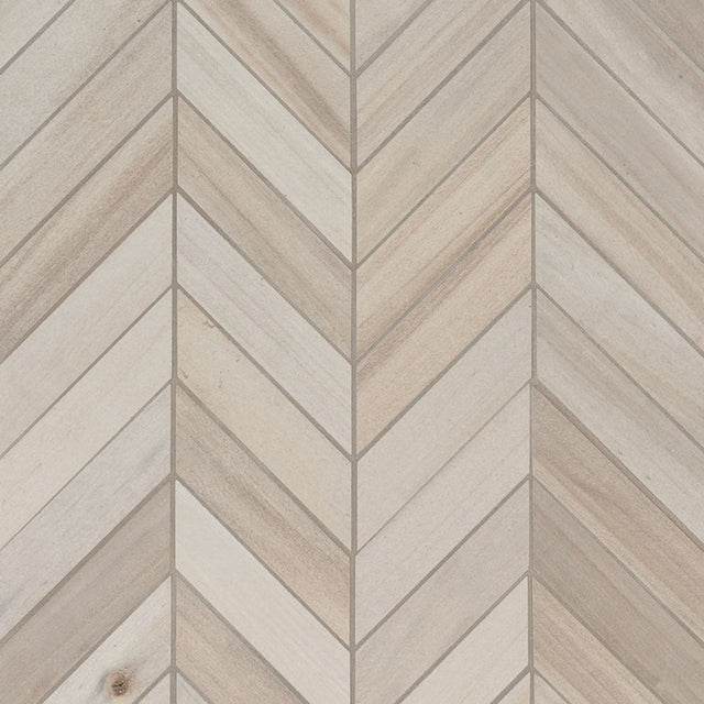 Havenwood Dove Chevron  12"x15"  Matte Porcelain Mesh-Mounted Mosaic Tile room shot living room view