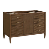 Myrrin 48" Single Vanity, Mid Century Walnut w/ 3 CM Ethereal Noctis Silestone Top